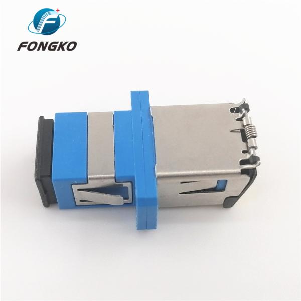 MM SC UPC Blue Simplex Fiber Optic Adapter With Shutter For FTTX Network System