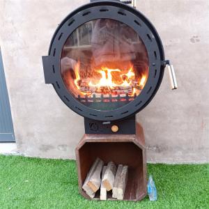 China 60cm 90cm Indoor Suspended Wood Burning Fire Pits Stove Fireplace High Temper Resistant on sale
