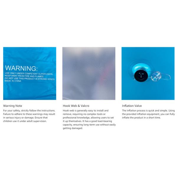 6ft PVC Inflatable Football Dart Board Blue Soccer Dart For Giant Yard Games