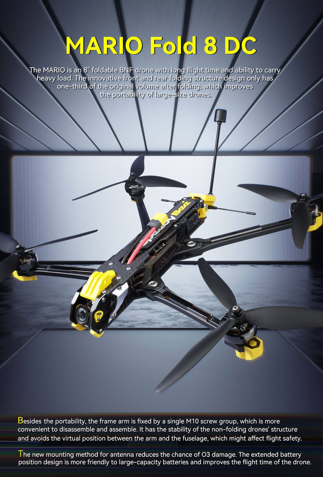 SpeedyBee Mario Fold 8 Long Range Drone Foldable Power Kit/ O3