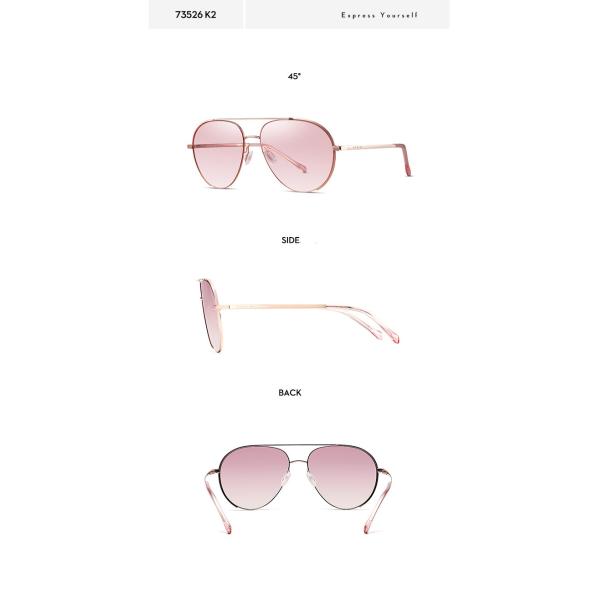 Women Non Polarized Sunglasses Metal Frame Pink Mirror Color Lens Classical Pilot