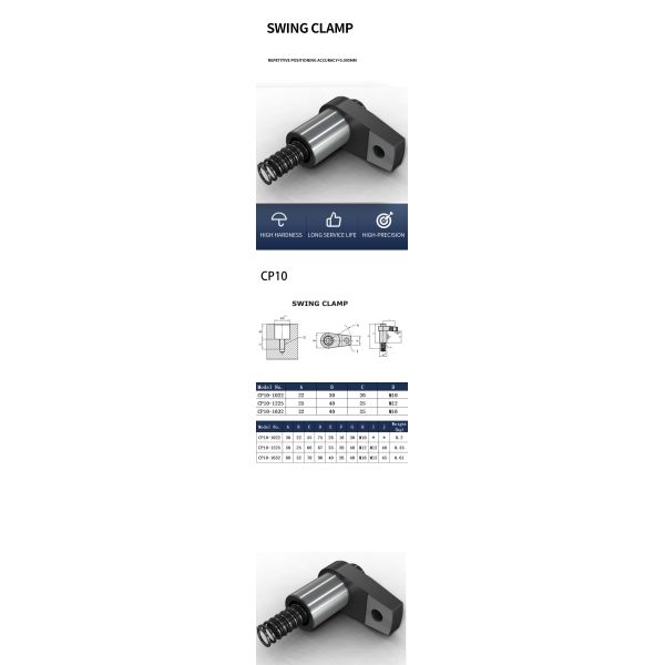 Industrial Swing Clamp for Workpiece Clamping Solution Workholding CNC Fixtures