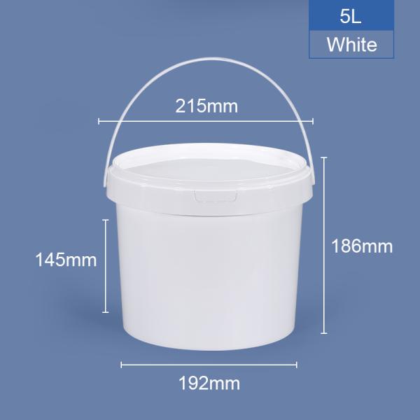 PP Mini White Plastic Food Storage Bucket for Customized Printing and Water Container