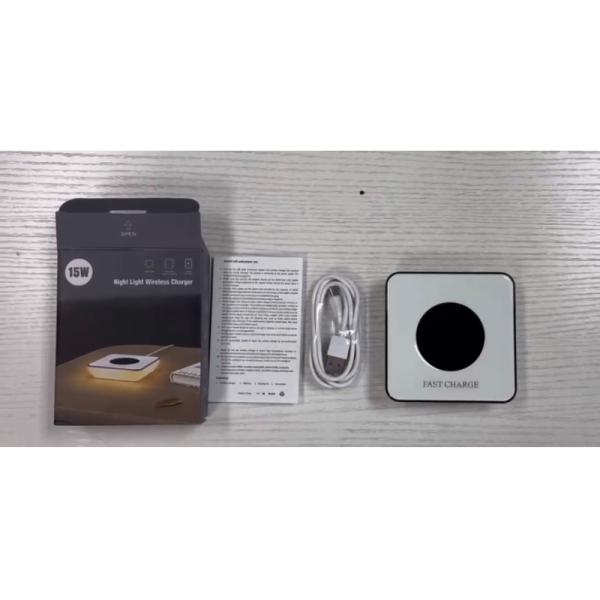 Fast Wireless Charger With LED Light For Samsung iPhone 5V/2A Input Night Light Mobile Phone Charger