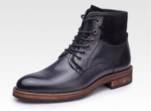 China Normal Size Men'S Casual Shoes Winter Lace Up Warm Mens Leather Ankle Boots on sale