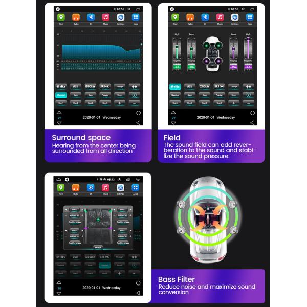 Split Screen Function Universal Car MP5 Player for 9.7 inch Android Navigation Screen