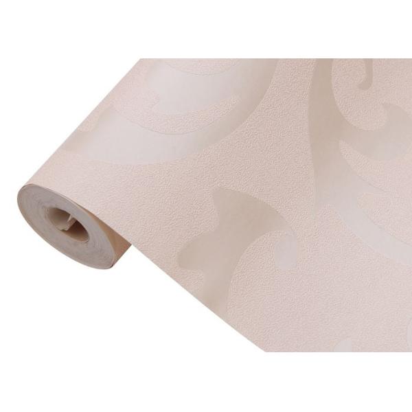 European Style Embossed Vinyl Wallpaper Silver Grey Leaf Pattern for Home , Hotel
