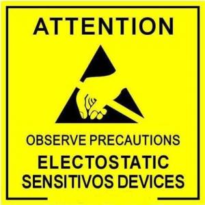 Buy cheap Custom Yellow Attention ESD Symbol Warning Label Caution Warning Stickers product