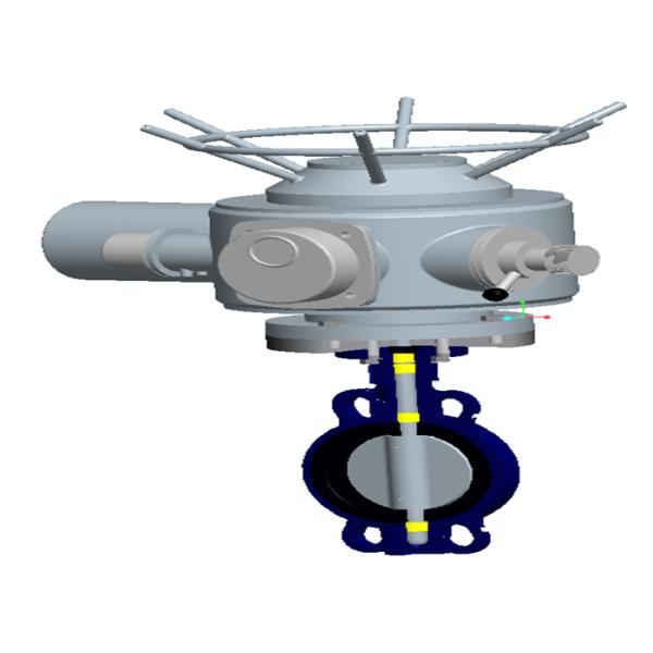 Wafer Ductile Cast Iron Butterfly Valve , 1.6 Mpa Electric Actuated Butterfly Valve