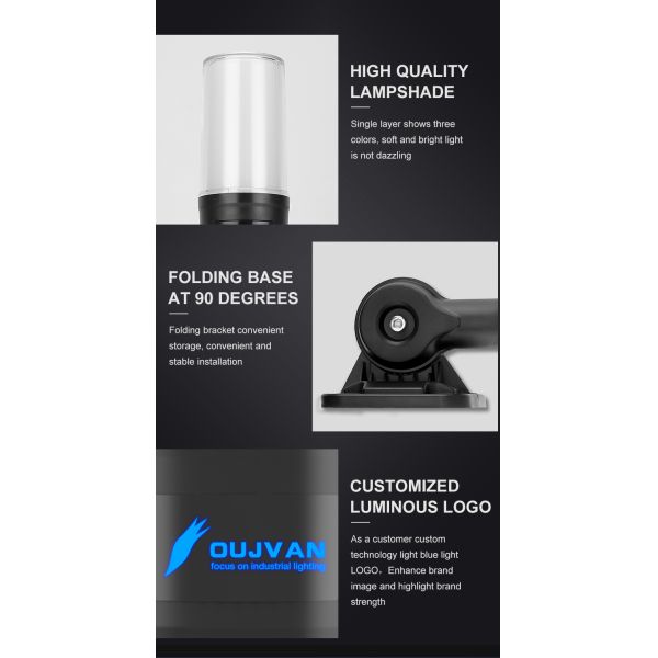 Q3T Industrial LED Indicator Signal Tower Light with Built-in >100dB Buzzer, DC12V DC24V AC220V Optional IP54