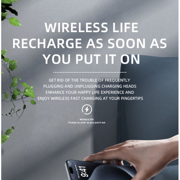 Multifunction Chargers Alarm Clock 15W 3 In 1 Fast Charging With LED Light Mobile Phone Wireless Charger For Android Phone