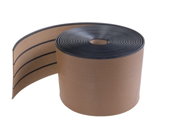190*5*25000mm Anti-scratch Nonskid PVC Synthetic Teak Sea Deck Boat Flooring