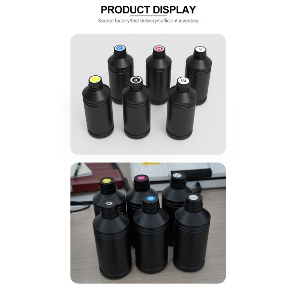 500ml/1000ml Soft/Hard Led ECO-UV High Quality Fast Dry UV Ink for XP600 UV Flatbed Printer