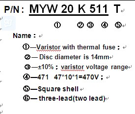 Thermofuse Varistor Thermally Protected Varistor With High Voltage