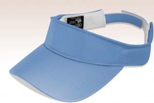 Sky Blue 3 Panels Twill Sun Visor Hat August Sportswear / Self Fabric Sweatband