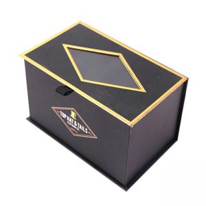 China Rectangle Ribbon Handle CMYK Magnetic Flap Gift Box on sale