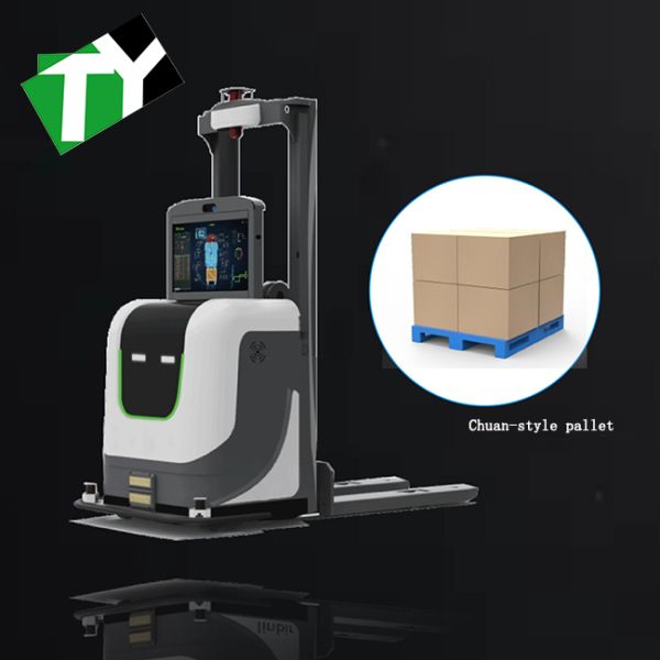 Intelligent Unmanned Forklift with 4m Maximum Lifting Height 1.2m/s Operating Speed and Lithium Iron Phosphate Battery