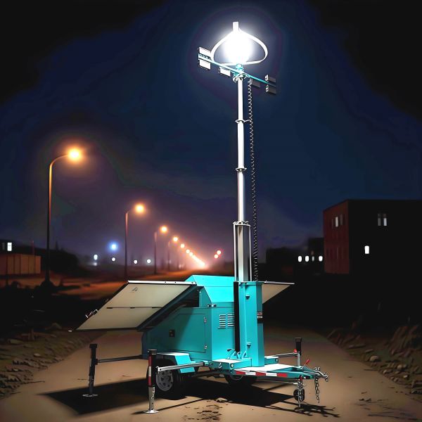 Renewable Solar Energy Light Tower Surveillance Tower with CCTV Camera Mobile Solar Light Tower