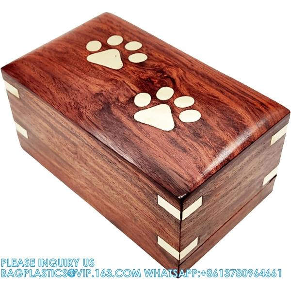 Wooden Urn - Pet Urns For Dogs Ashes, Decorative Wooden Pet Urns For Ashes - Rosewood Cremation Urns For Dogs