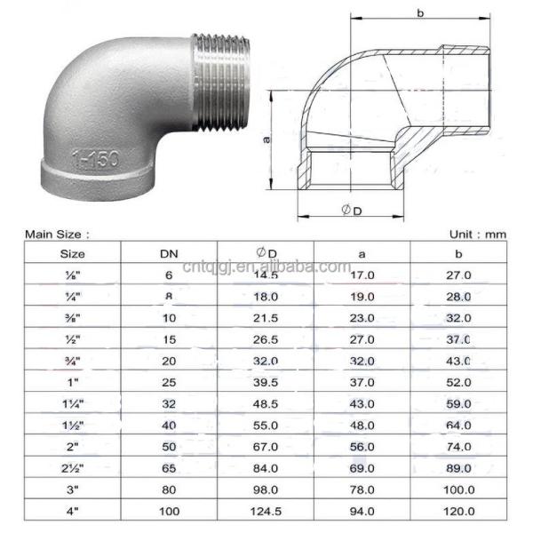 Casting 3/8" 1/2" 3/4" 11/4" 1" 11/2" 2" 2-1/2" 3" 4" Stainless Steel Seamless Plumbing Pipe Fittings for and Plumbing Solutions