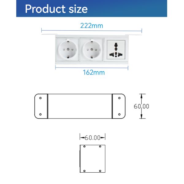 ROHS Under Desk Mounted Surge Protector Power Extension OEM