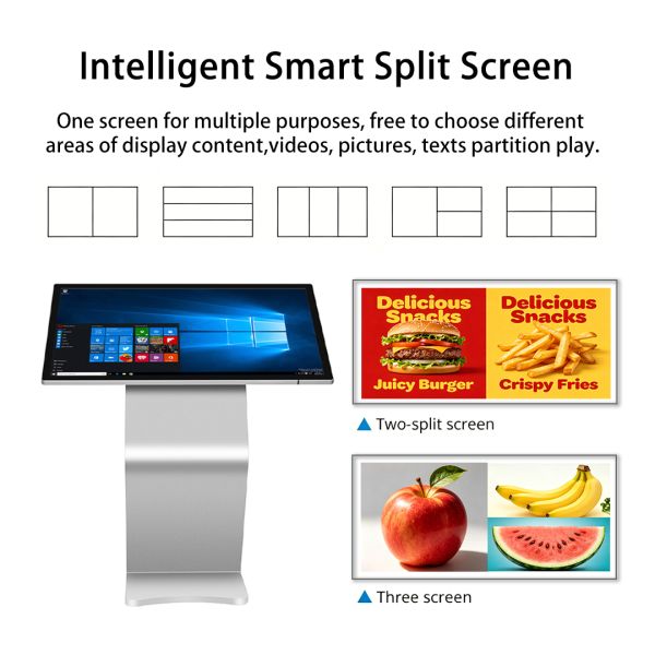 43" Horizontal Touch Screen Kiosk Landscape Interactive Digital Signage Android Windows Information Query Monitor OEM
