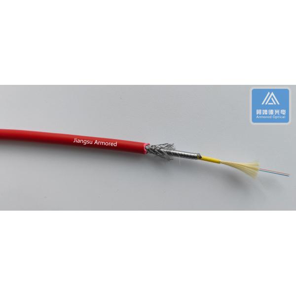 8 Cores Single Mode Spiral Micro Armored Fiber Cable 5.0mm Red LSZH Rodent Resistant