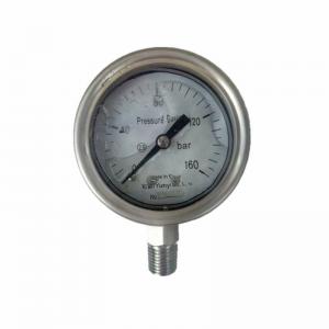 China 250bar high temperature bourdon tube manometer liquid filled pressure gauge  stainless steel on sale
