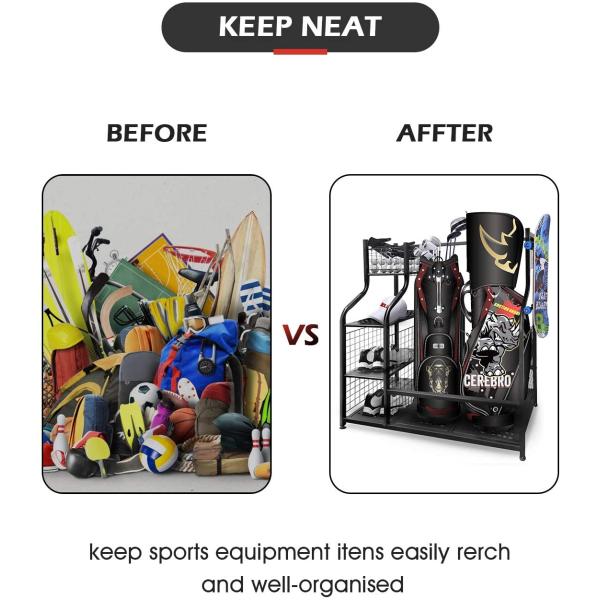 4 Removable Hooks Extra Large Golf Bag Organizer For Clubs