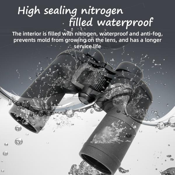 Adults 10X50 Waterproof Marine Binoculars With Rangefinder Compass For Sailing Boating