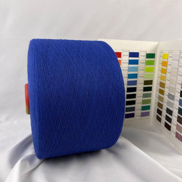 NE 20s Blue / Green / Brown Recycled Cotton / Polyester Yarn For Fabric Weaving