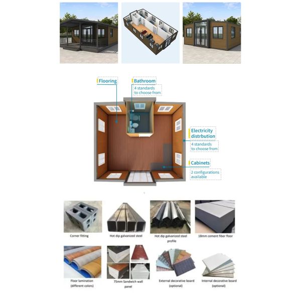 40FT Modular Container House with Galvanized Steel Frame for Fast Installation and Extendable Design