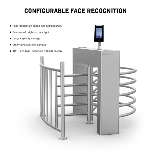 HCW Bidirectional Half Height Turnstile Gate Swipe Card Access Control Device Waist-High Security For Gym