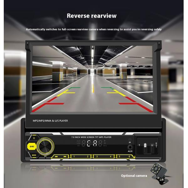 Creatall 7-Inch Wireless Universal Car MP5 Player Telescopic Single Spindle Dashboard Mounted MP3 Card Slot USB CarPlay