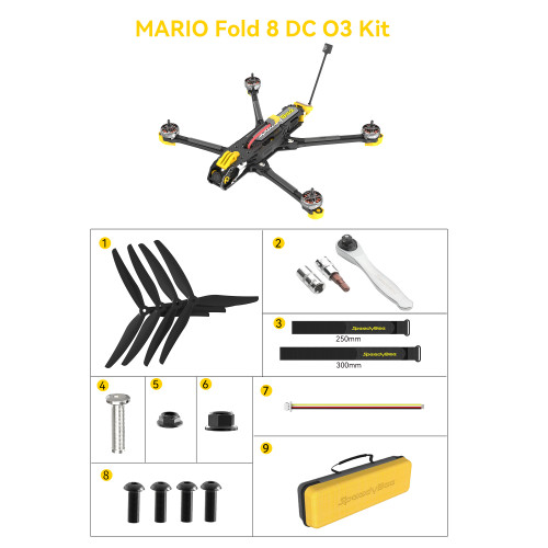 SpeedyBee Mario Fold 8 Long Range Drone Foldable Power Kit/ O3