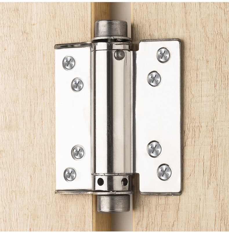 Modern Double-Open Automatic Closing Adjustable Stainless Steel Door Spring Hinge 110 Opening Angle Wall Mount