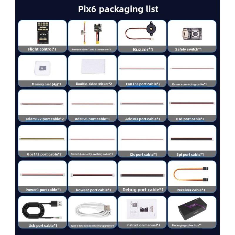 Ledi Pix6 Open Source Autopilot APM Multi-Rotor Fixed Wing Mini Drone Vertical Flight Control New Plastic Drone Accessory