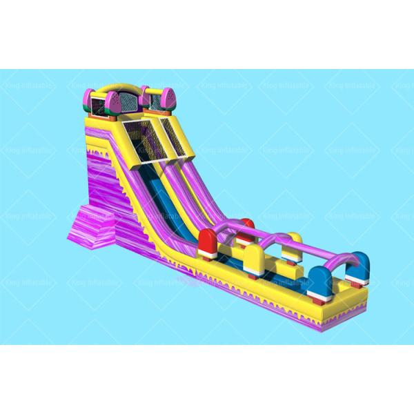 16m Long Lovely Custom Fire Ice Color Inflatable Water Slide For Adults and Kids