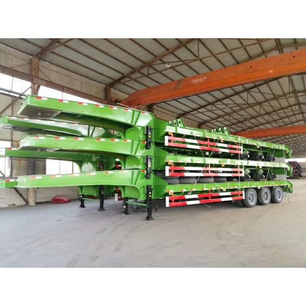 Truck Trailer Excavator Transporting Gooseneck Lowbed 3 Axles 60ton Low Bed Trailer with Ladder