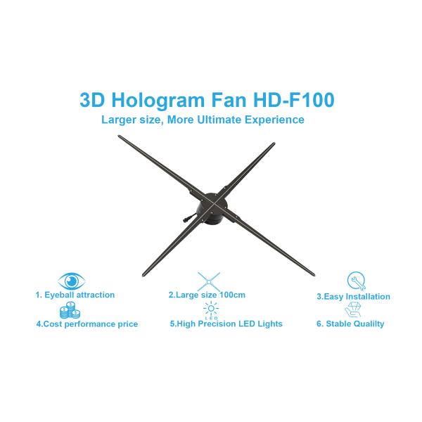 HDFocus 3d Hologram 100cm in the Air Advertising Display Outdoor Video Holographic Projector 3d Hologram Fan