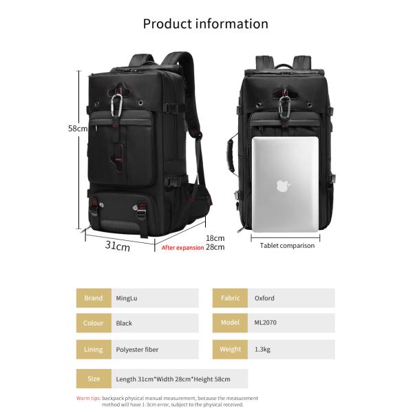 Stylish 70L Big Waterproof Tactical Backpack Camping Travel Backpack For Men