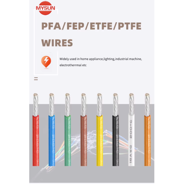 UL1199 PTFE Wire 600V Silver-plated Copper 200°C High Temperature Resistance for Sensors and Military Industry