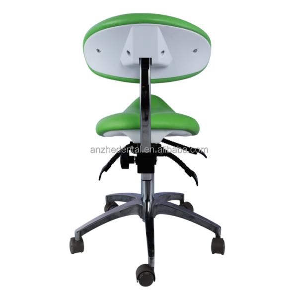 5 Universal Wheels Dentist Stool Green Color Metal Base Dentist Saddle Chair