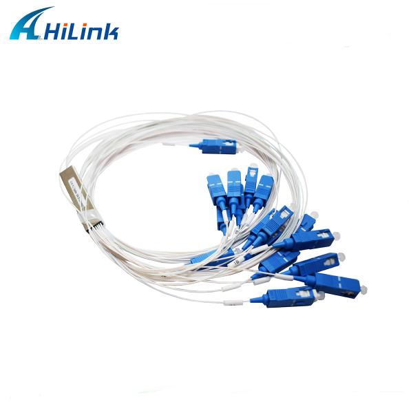 1X16 PLC Optical Splitter Steel Tube 0.9mm SM Fiber SC UPC Connectors