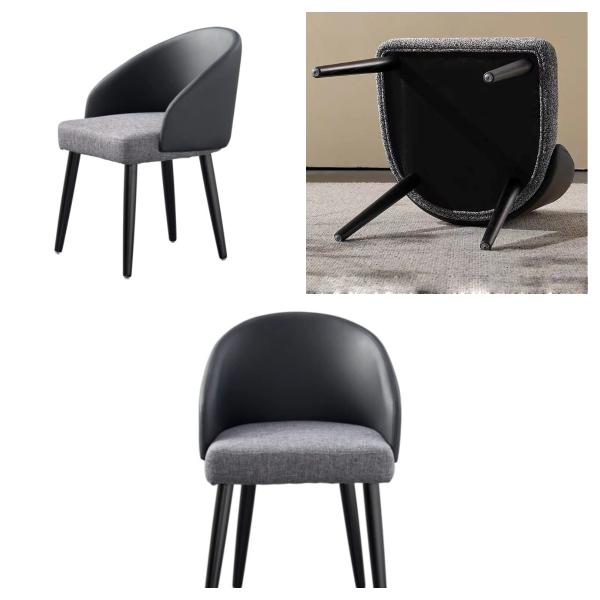Flex Low Back Fabric Dining Room Chairs Upholstered Steel Base