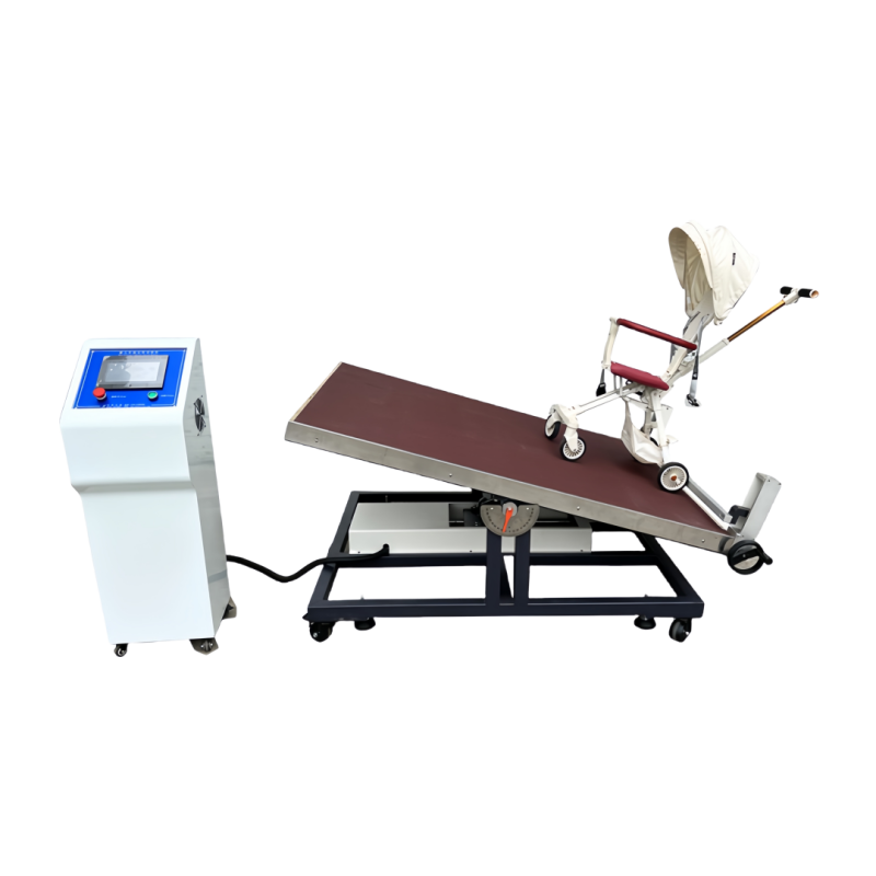 Electrically Adjustable Tilt Stability Test Bench for Baby Strollers ISO Compliant Baby Stroller Stability & Durability Tester