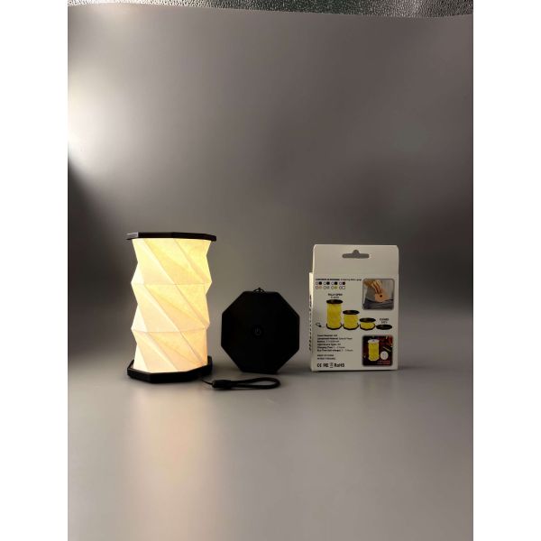 Rechargeable LED Mini Foldable Paper Cylinder Lamp 4100K 12V