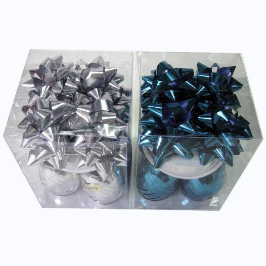 Embossed Holographic Metallic Gift wrap Ribbon set for Supermarket and chain shops