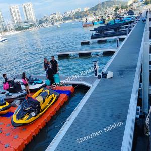 China Aluminum Floating Docks Marine Pontoon Bridge Jetty Marine Engineering Plastic Boat Floating Dock For Sale on sale