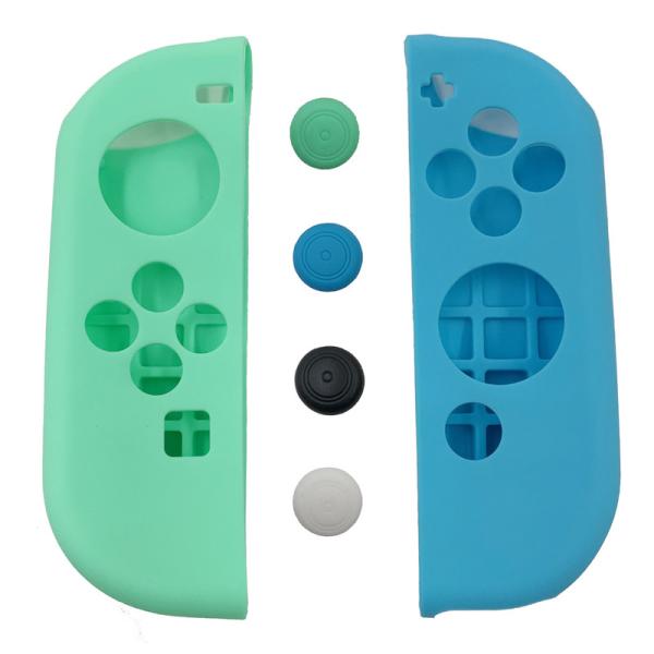 Protective Shock Proof HOXC Silicone Mixed Colors Compatible Protective Case for OLED Switch and Joy-Con Controller with 13 Thumbstick Covers